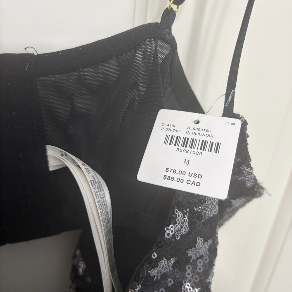 Anthropologie Black Sequin Star Bralette - Picture 13 of 13